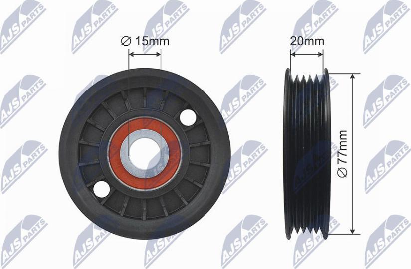 NTY RNK-AU-044 - Направляющий ролик, клиновой ремень autospares.lv