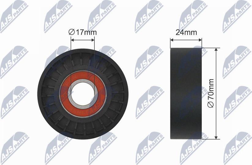 NTY RNK-AU-004 - Ролик, поликлиновый ремень autospares.lv