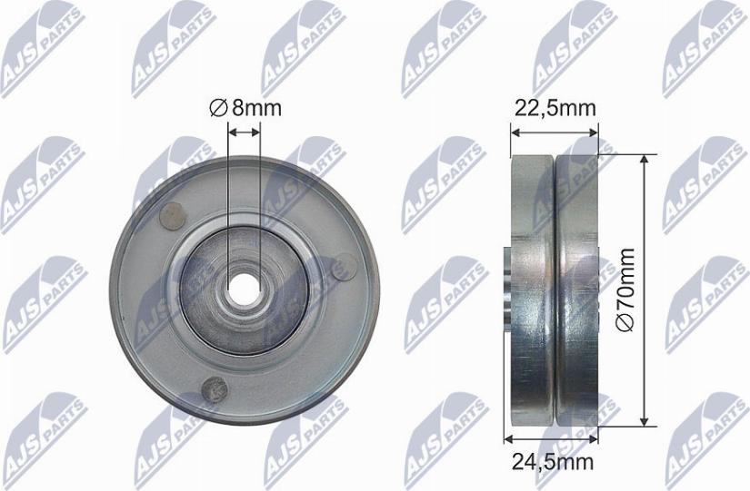 NTY RNK-BM-041 - Ролик натяжителя, клиновой ремень autospares.lv