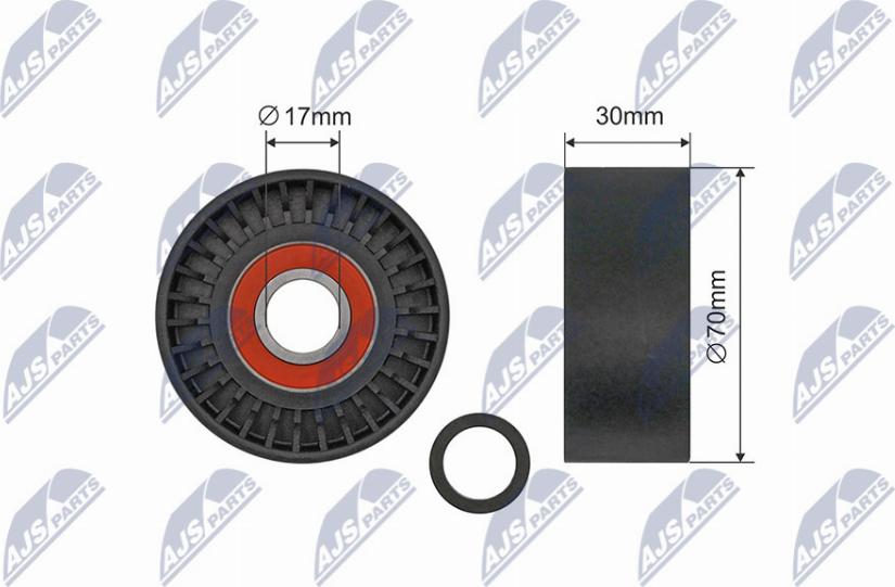 NTY RNK-BM-069 - Ролик, поликлиновый ремень autospares.lv