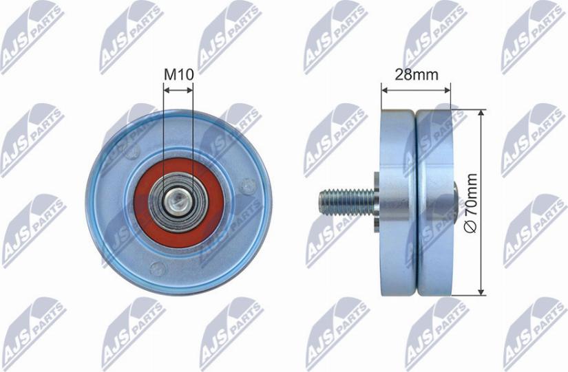 NTY RNK-CT-055 - Ролик, поликлиновый ремень autospares.lv