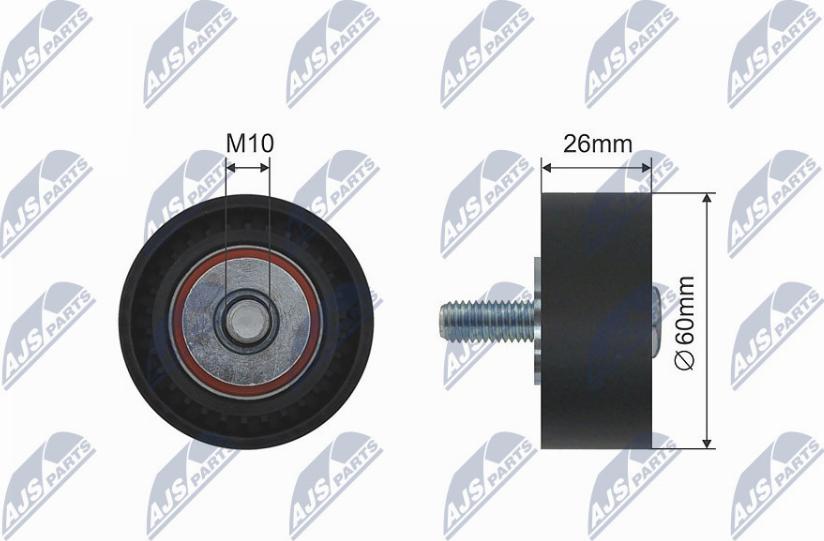 NTY RNK-CT-017 - Ролик, поликлиновый ремень autospares.lv