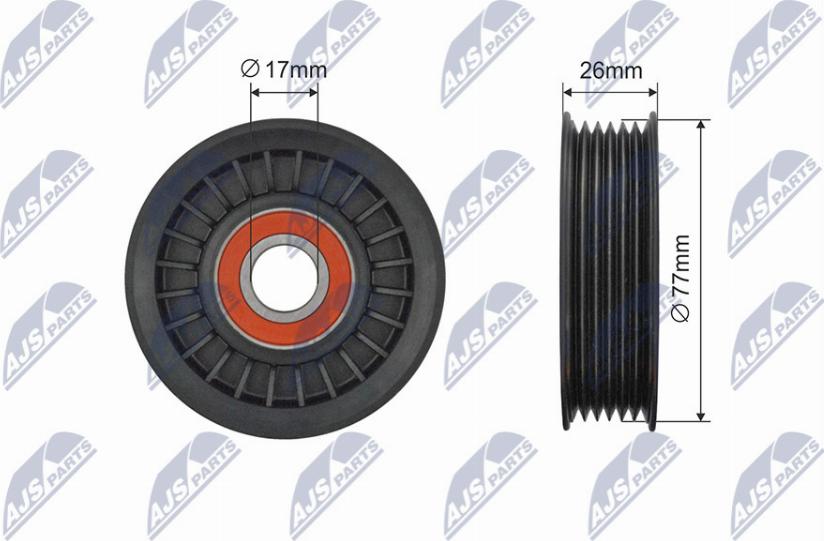 NTY RNK-FR-060 - Ролик, поликлиновый ремень autospares.lv