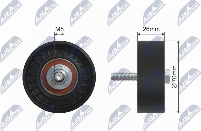 NTY RNK-FR-004 - Ролик, поликлиновый ремень autospares.lv