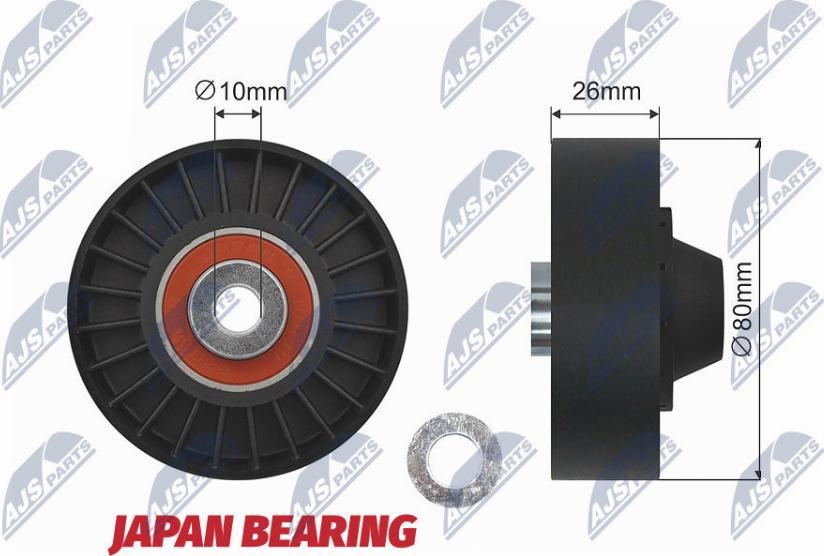 NTY RNK-FT-000 - Ролик, поликлиновый ремень autospares.lv