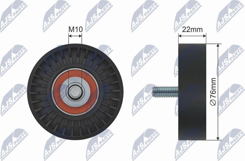 NTY RNK-KA-005 - Ролик, поликлиновый ремень autospares.lv