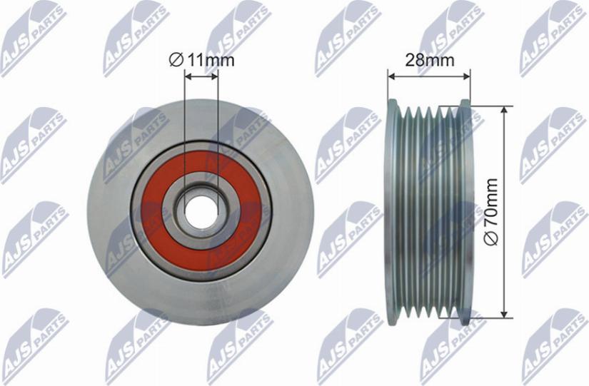 NTY RNK-MZ-019 - Ролик, поликлиновый ремень autospares.lv