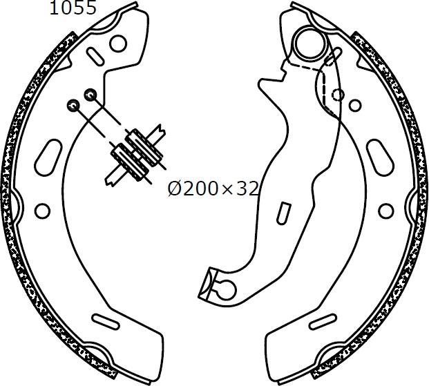 Omnicraft 2255819 - Комплект тормозных колодок, барабанные autospares.lv