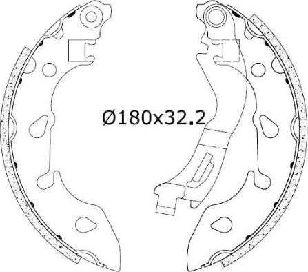 Omnicraft 2255736 - Комплект тормозных колодок, барабанные autospares.lv