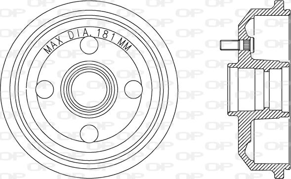 Open Parts BAD9059.40 - Тормозной барабан autospares.lv