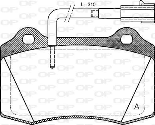 Open Parts BPA0434.32 - Тормозные колодки, дисковые, комплект autospares.lv