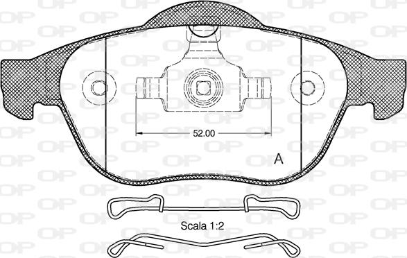 Open Parts BPA0843.10 - Тормозные колодки, дисковые, комплект autospares.lv