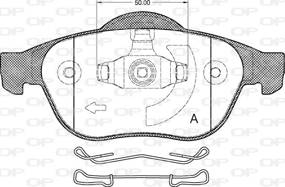 Open Parts BPA0843.20 - Тормозные колодки, дисковые, комплект autospares.lv