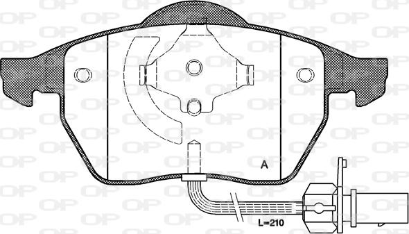 Open Parts BPA0390.22 - Тормозные колодки, дисковые, комплект autospares.lv