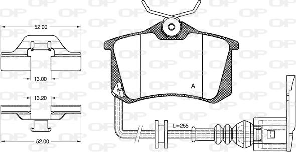 Open Parts BPA0263.41 - Тормозные колодки, дисковые, комплект autospares.lv