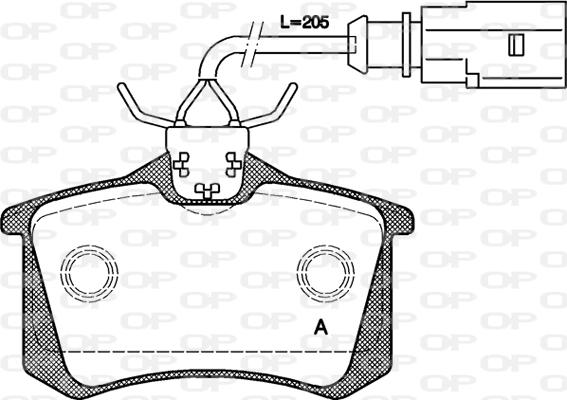 Open Parts BPA0263.51 - Тормозные колодки, дисковые, комплект autospares.lv