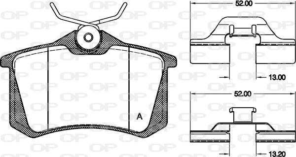 Open Parts BPA0263.03 - Тормозные колодки, дисковые, комплект autospares.lv