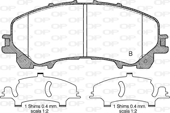 Open Parts BPA1407.12 - Тормозные колодки, дисковые, комплект autospares.lv