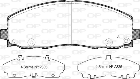 Open Parts BPA1484.04 - Тормозные колодки, дисковые, комплект autospares.lv