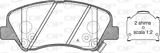 Open Parts BPA1488.02 - Тормозные колодки, дисковые, комплект autospares.lv