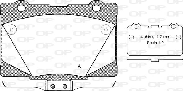 Open Parts BPA1422.02 - Тормозные колодки, дисковые, комплект autospares.lv