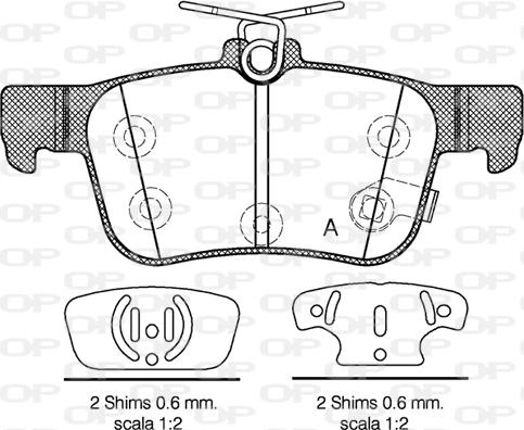 Open Parts BPA1551.12 - Тормозные колодки, дисковые, комплект autospares.lv