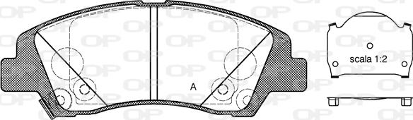 Open Parts BPA1583.02 - Тормозные колодки, дисковые, комплект autospares.lv