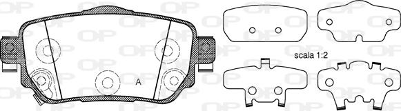 Open Parts BPA1582.02 - Тормозные колодки, дисковые, комплект autospares.lv