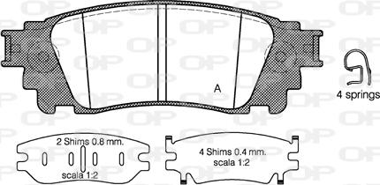 Open Parts BPA1636.00 - Тормозные колодки, дисковые, комплект autospares.lv