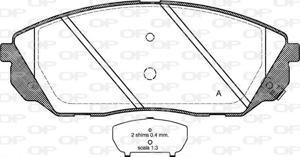 Open Parts BPA1041.12 - Тормозные колодки, дисковые, комплект autospares.lv