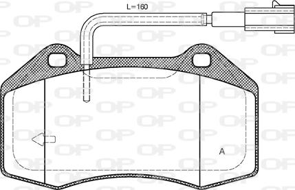 Open Parts BPA1113.22 - Тормозные колодки, дисковые, комплект autospares.lv