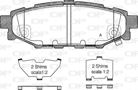 Open Parts BPA1136.12 - Тормозные колодки, дисковые, комплект autospares.lv