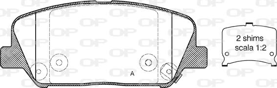 Open Parts BPA1398.12 - Тормозные колодки, дисковые, комплект autospares.lv