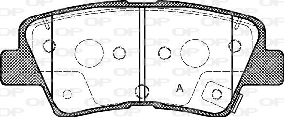 Open Parts BPA1362.52 - Тормозные колодки, дисковые, комплект autospares.lv