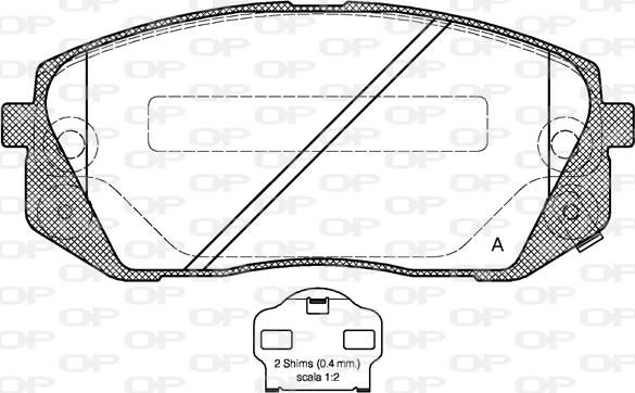 Open Parts BPA1302.02 - Тормозные колодки, дисковые, комплект autospares.lv