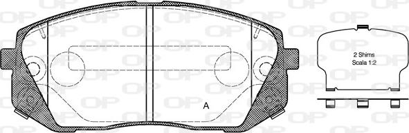 Open Parts BPA1302.22 - Тормозные колодки, дисковые, комплект autospares.lv