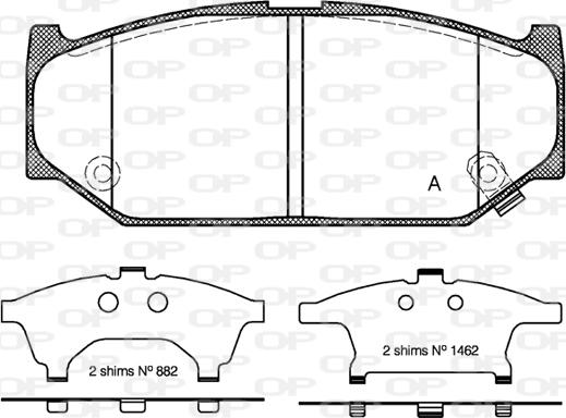 Open Parts BPA1381.12 - Тормозные колодки, дисковые, комплект autospares.lv