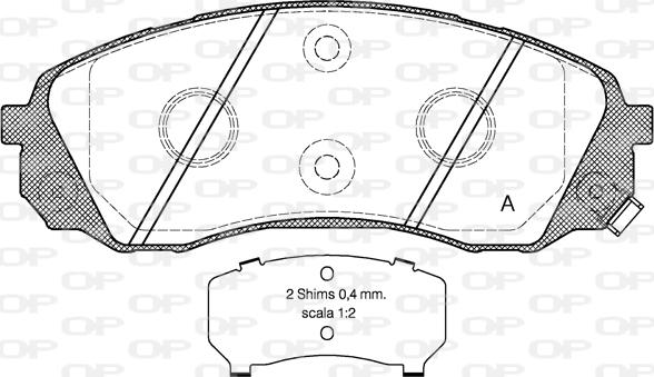 Open Parts BPA1291.02 - Тормозные колодки, дисковые, комплект autospares.lv