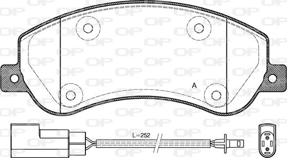 Open Parts BPA1250.02 - Тормозные колодки, дисковые, комплект autospares.lv