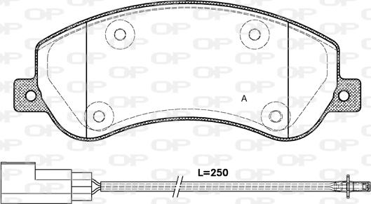 Open Parts BPA1250.11 - Тормозные колодки, дисковые, комплект autospares.lv