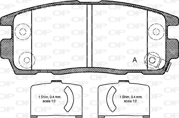 Open Parts BPA1260.12 - Тормозные колодки, дисковые, комплект autospares.lv