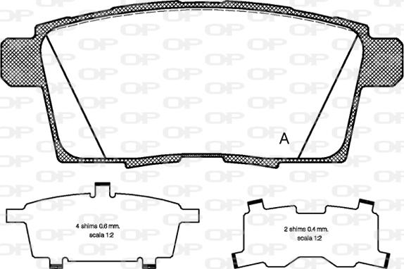 Open Parts BPA1268.00 - Тормозные колодки, дисковые, комплект autospares.lv