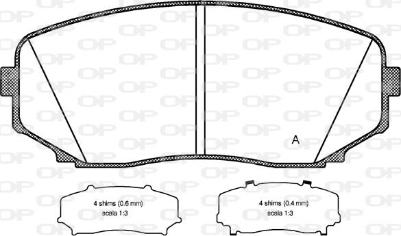 Open Parts BPA1267.02 - Тормозные колодки, дисковые, комплект autospares.lv