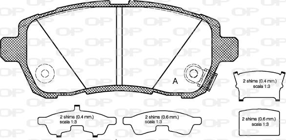 Open Parts BPA1281.02 - Тормозные колодки, дисковые, комплект autospares.lv