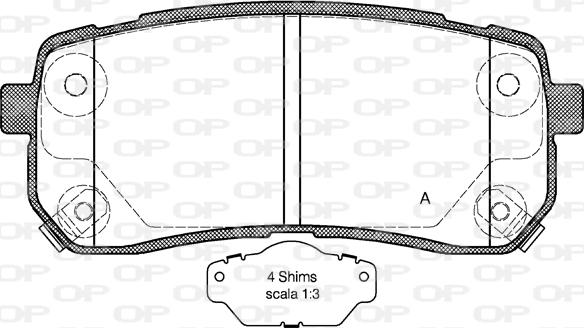 Open Parts BPA1288.02 - Тормозные колодки, дисковые, комплект autospares.lv