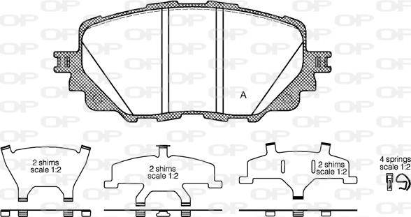 Open Parts BPA1708.00 - Тормозные колодки, дисковые, комплект autospares.lv