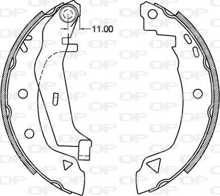 Open Parts BSA2098.00 - Комплект тормозных колодок, барабанные autospares.lv