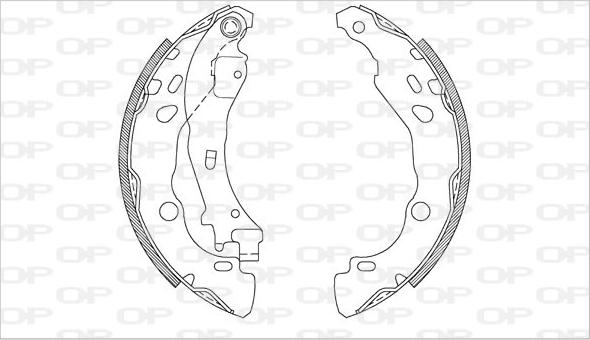 Open Parts BSA2080.00 - Комплект тормозных колодок, барабанные autospares.lv