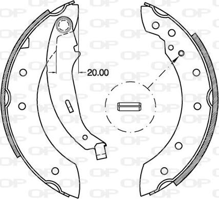 Open Parts BSA2111.00 - Комплект тормозных колодок, барабанные autospares.lv