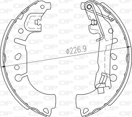 Open Parts BSA2260.00 - Комплект тормозных колодок, барабанные autospares.lv